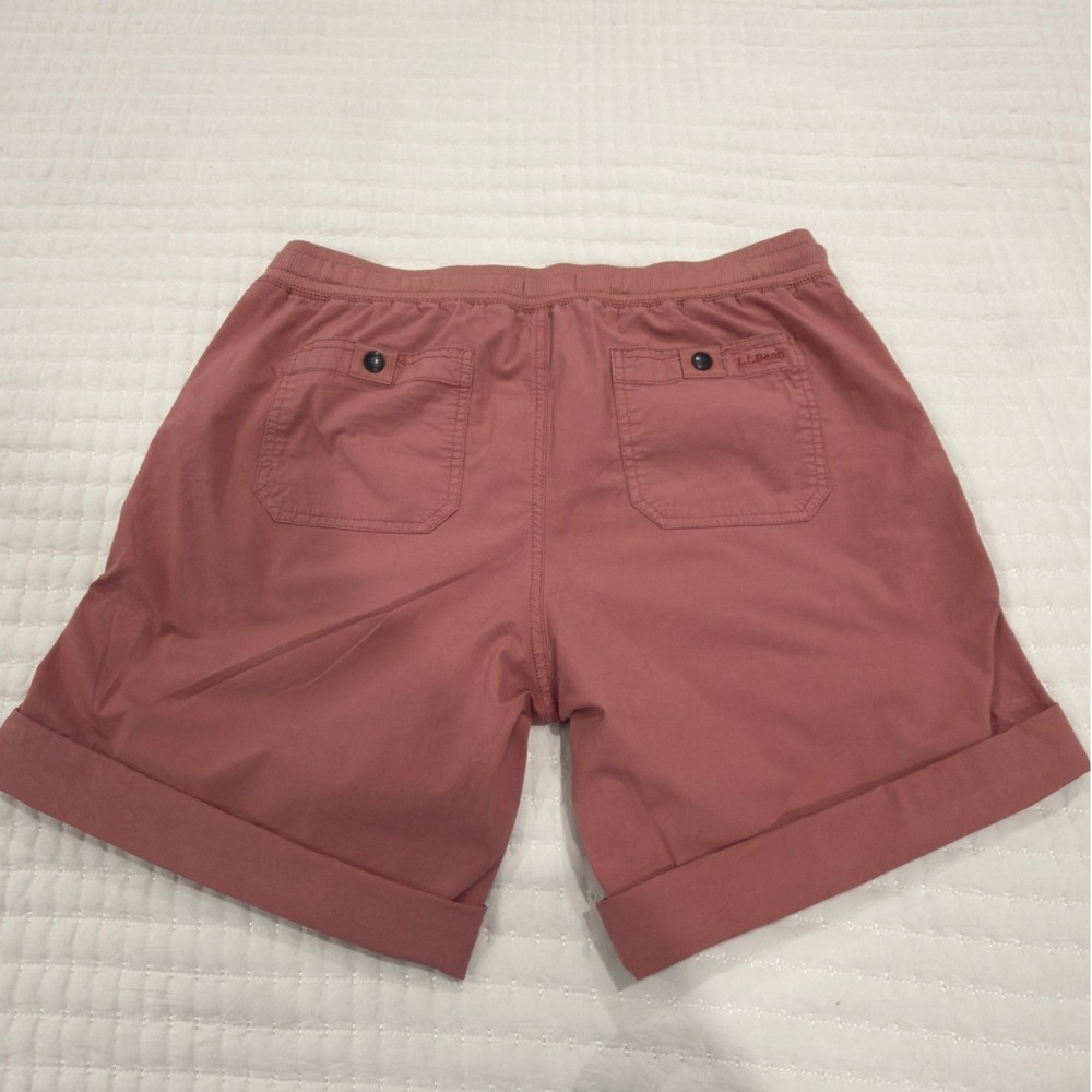 LL Bean Vista Camp Shorts Womens Medium Pink Cotton Spandex Drawstring 506768 - Picture 4 of 8